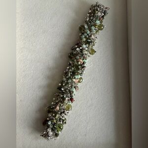 Chunky Beaded Cluster Bracelet – Glass Crystal Mix – Magnetic Clasp – New size 7